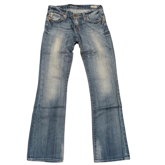 Big Star Sweet‎ Low Boot Jeans Womens 27 Faded Distressed Denim - Picture 2 of 6